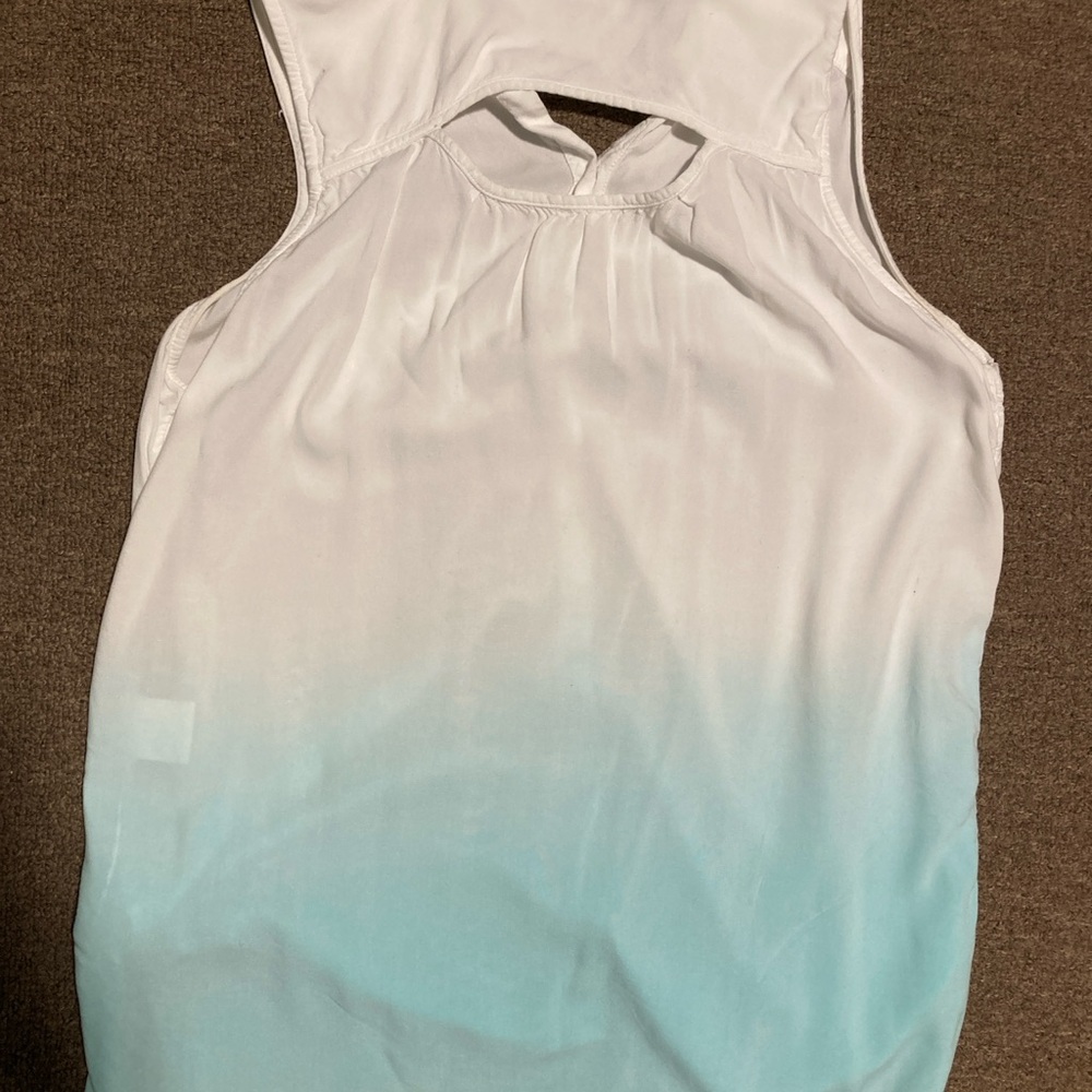 a.n.a White and Blue Sleeveless Button Down Shirt - Picture 3 of 9